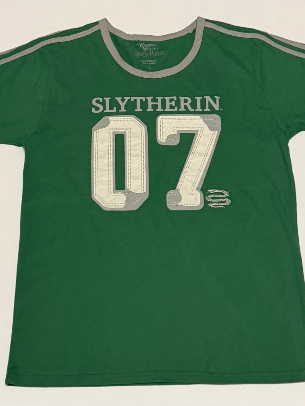 Warner Bros. Slytherin Green Tee with Gray Accents